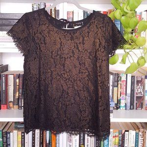 Joie Marella metallic lace top